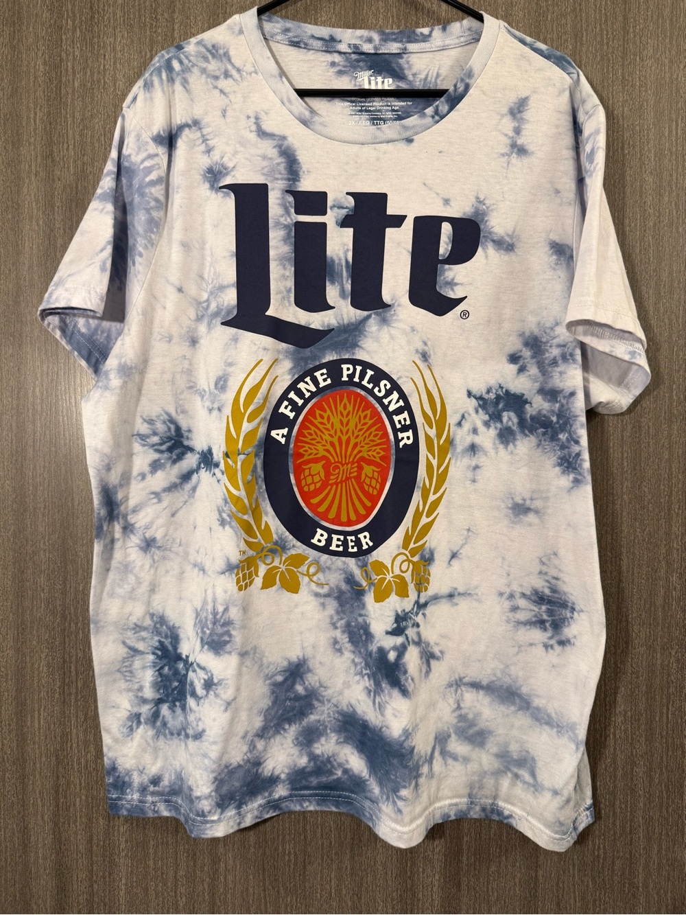 Lite Tie-Dye Logo Tee - Blue & Gold Crest